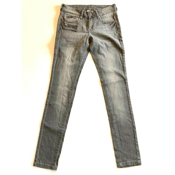 Mango Ladies Skinny Gray Stretchy Jeans with Zip Pocket Detail Size 6 - Picture 1 of 10